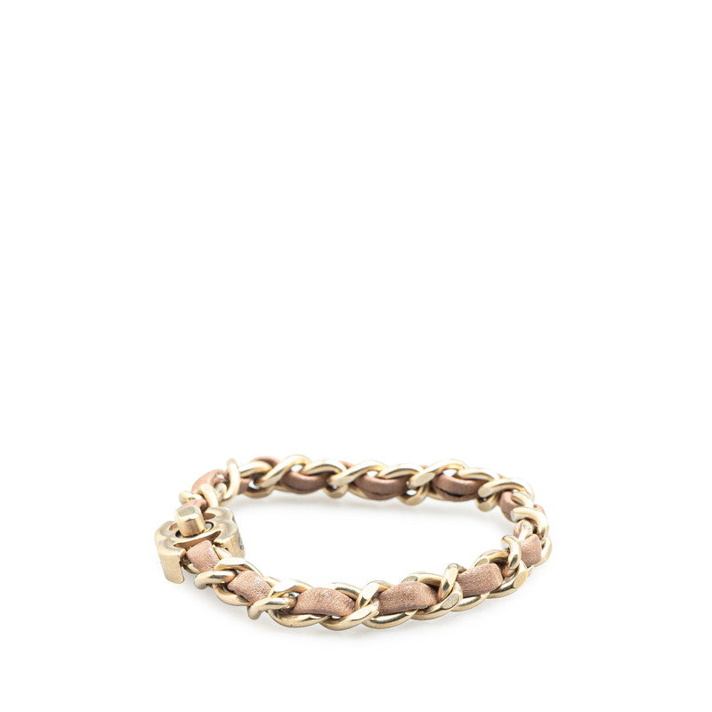 Chanel Coco Mark Turnlock Leather Bracelet