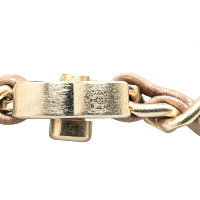 Chanel Coco Mark Turnlock Leather Bracelet