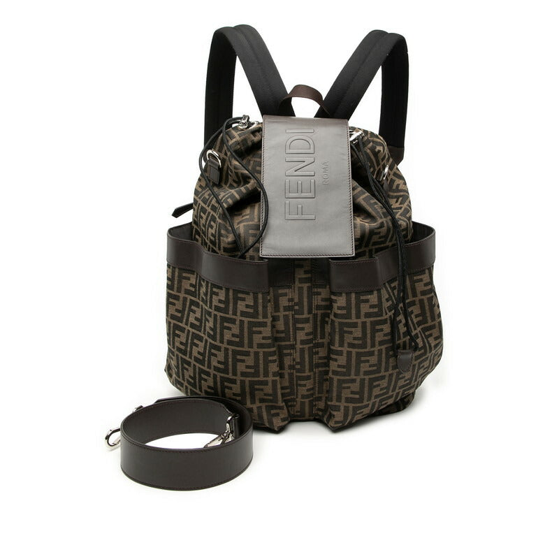 Fendi Zucca 2Way Backpack Leather Canvas