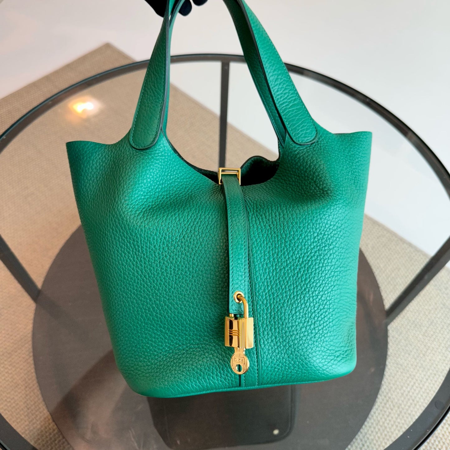 Hermes Receipt Picotin Bambou 1K Clemence Stamp Ghw Handbag Travel Bag