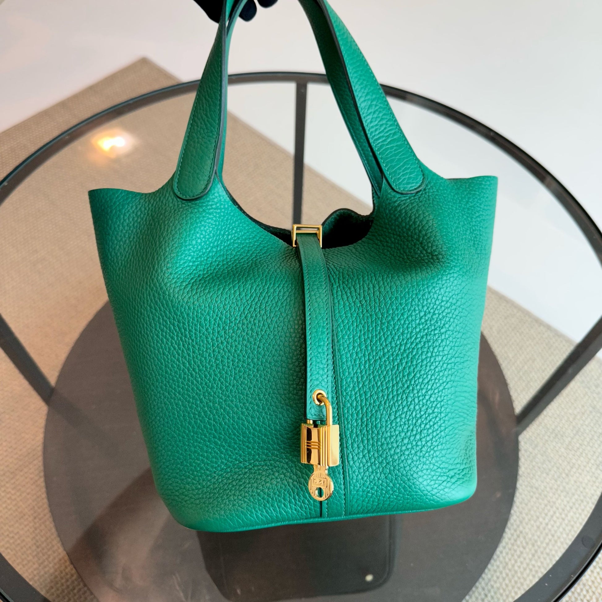 Hermes Receipt Picotin Bambou 1K Clemence Stamp Ghw Handbag Travel Bag