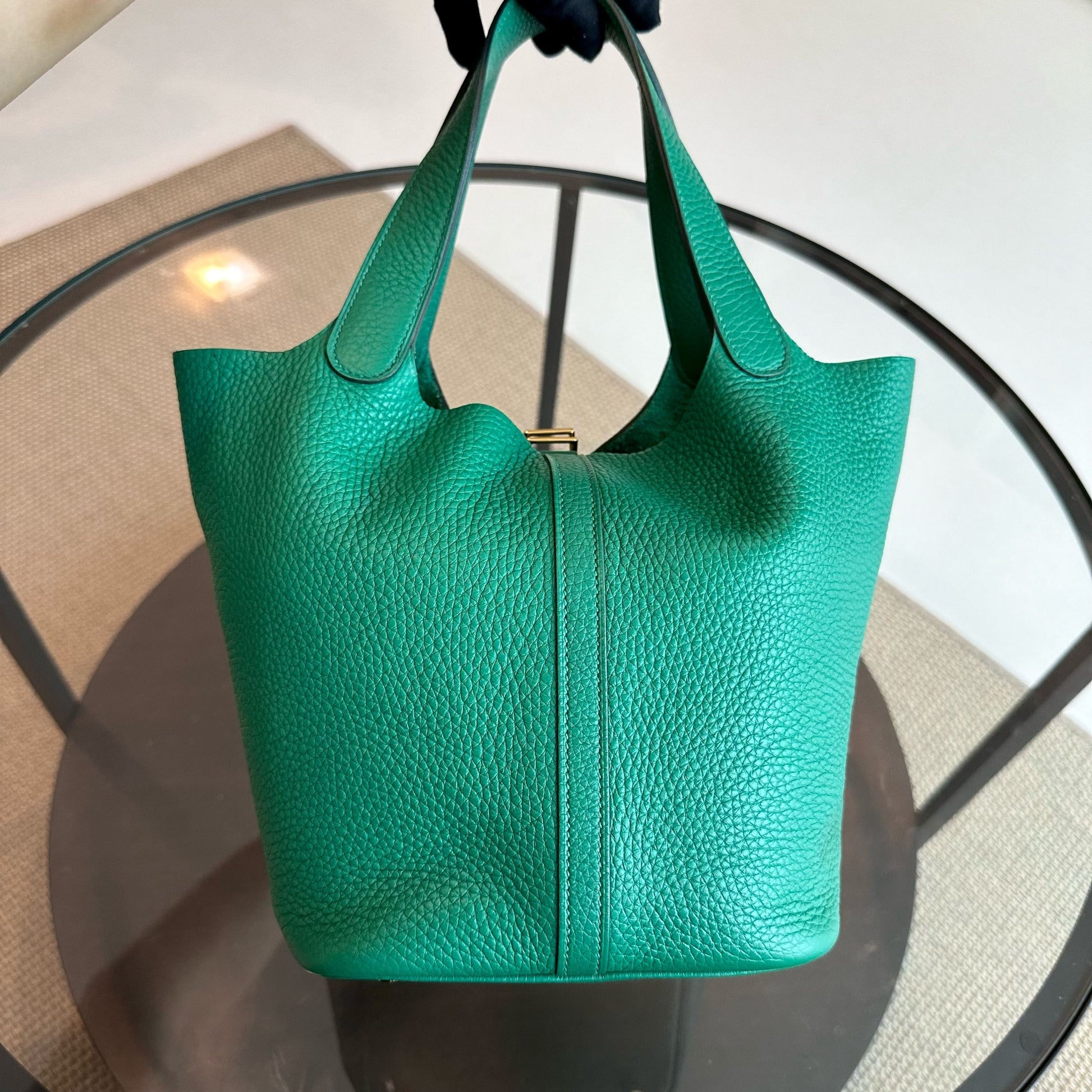 Hermes Receipt Picotin Bambou 1K Clemence Stamp Ghw Handbag Travel Bag