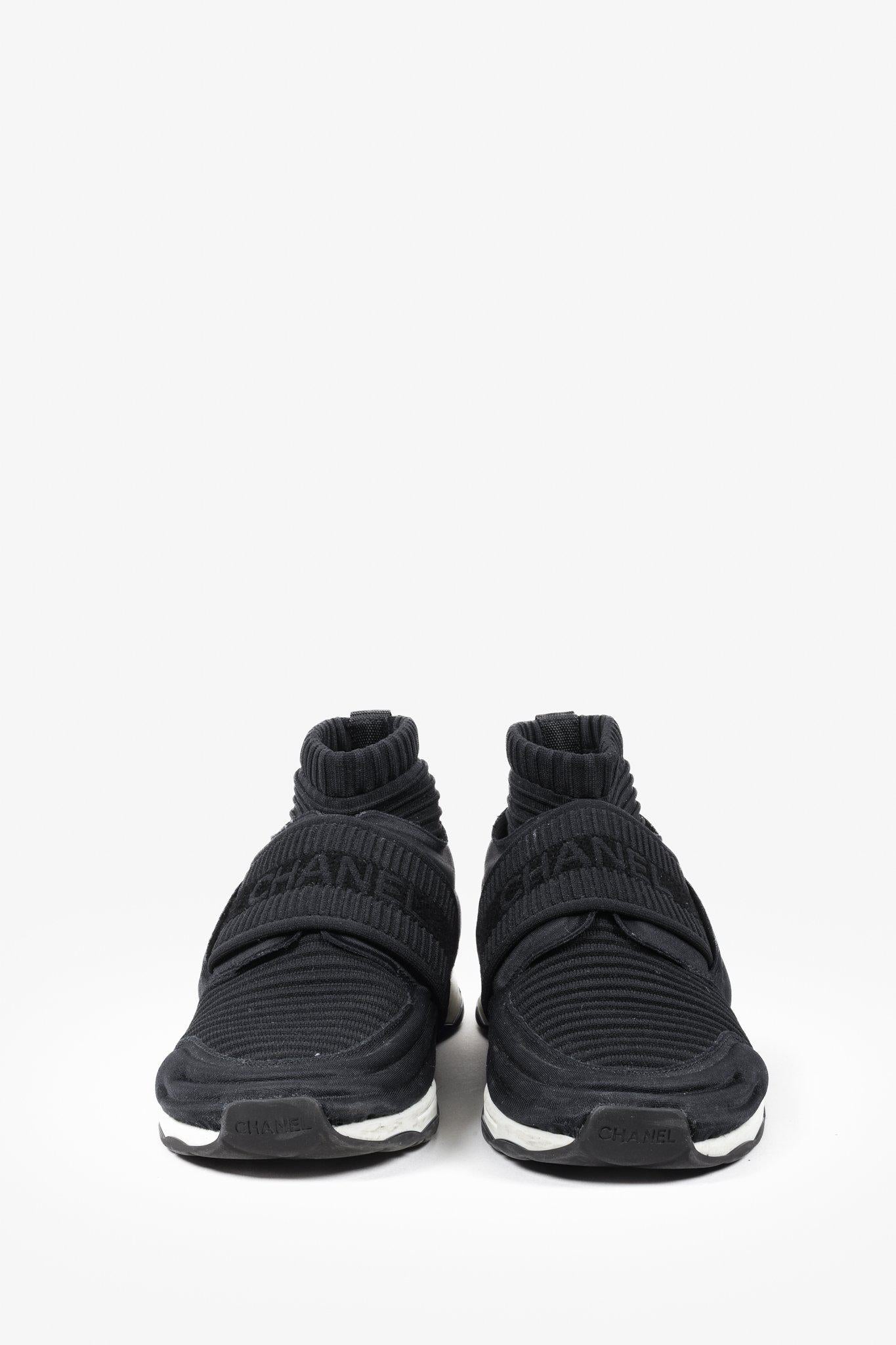 Chanel 2017 Neoprene High Top Sock Sneakers for Women