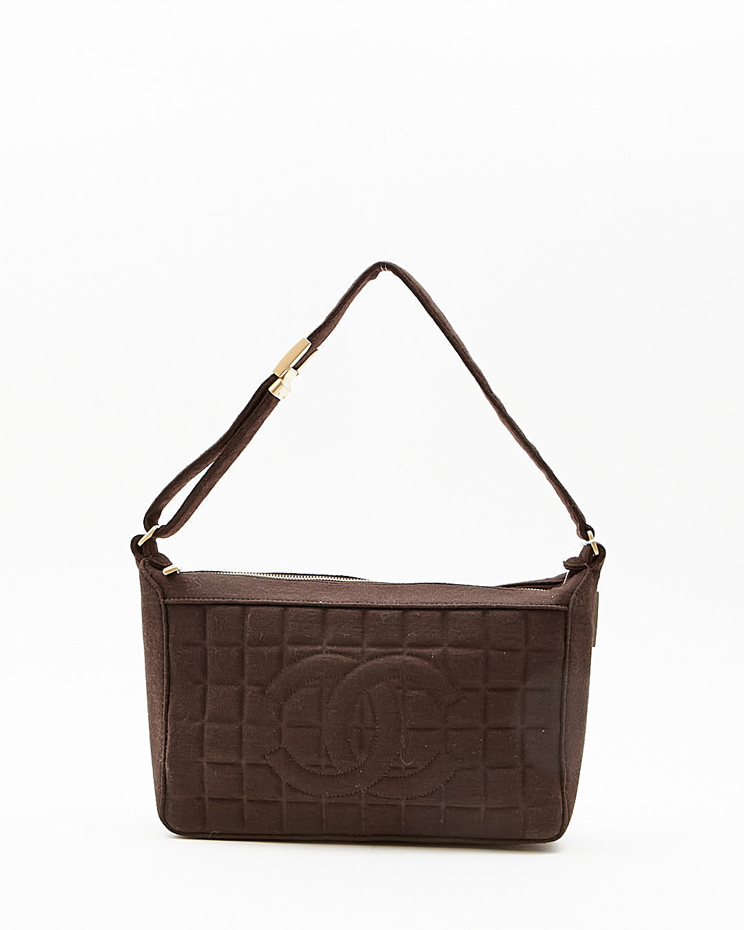 Chanel Brown Wool Chocolate Bar Shoulder Bag