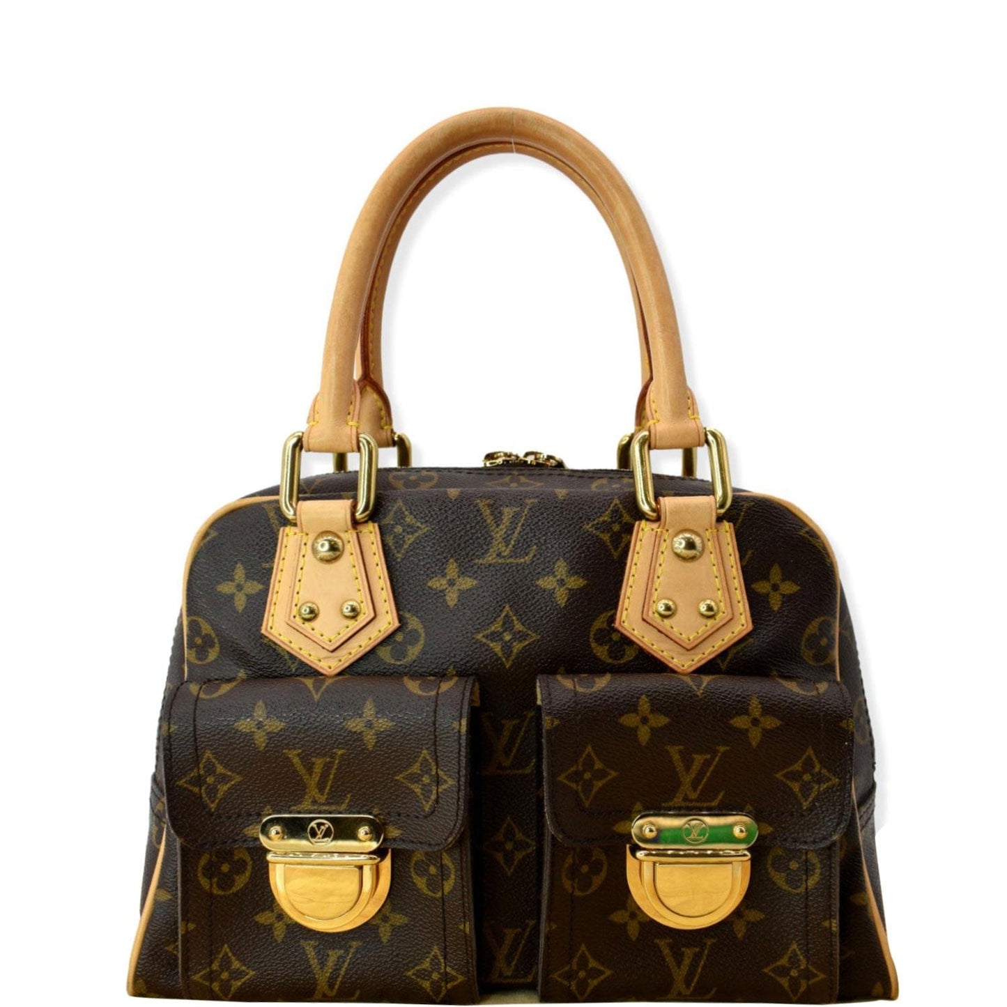 Louis Manhattan Pm Satchel Bag Canvas Monogram Travel Bag
