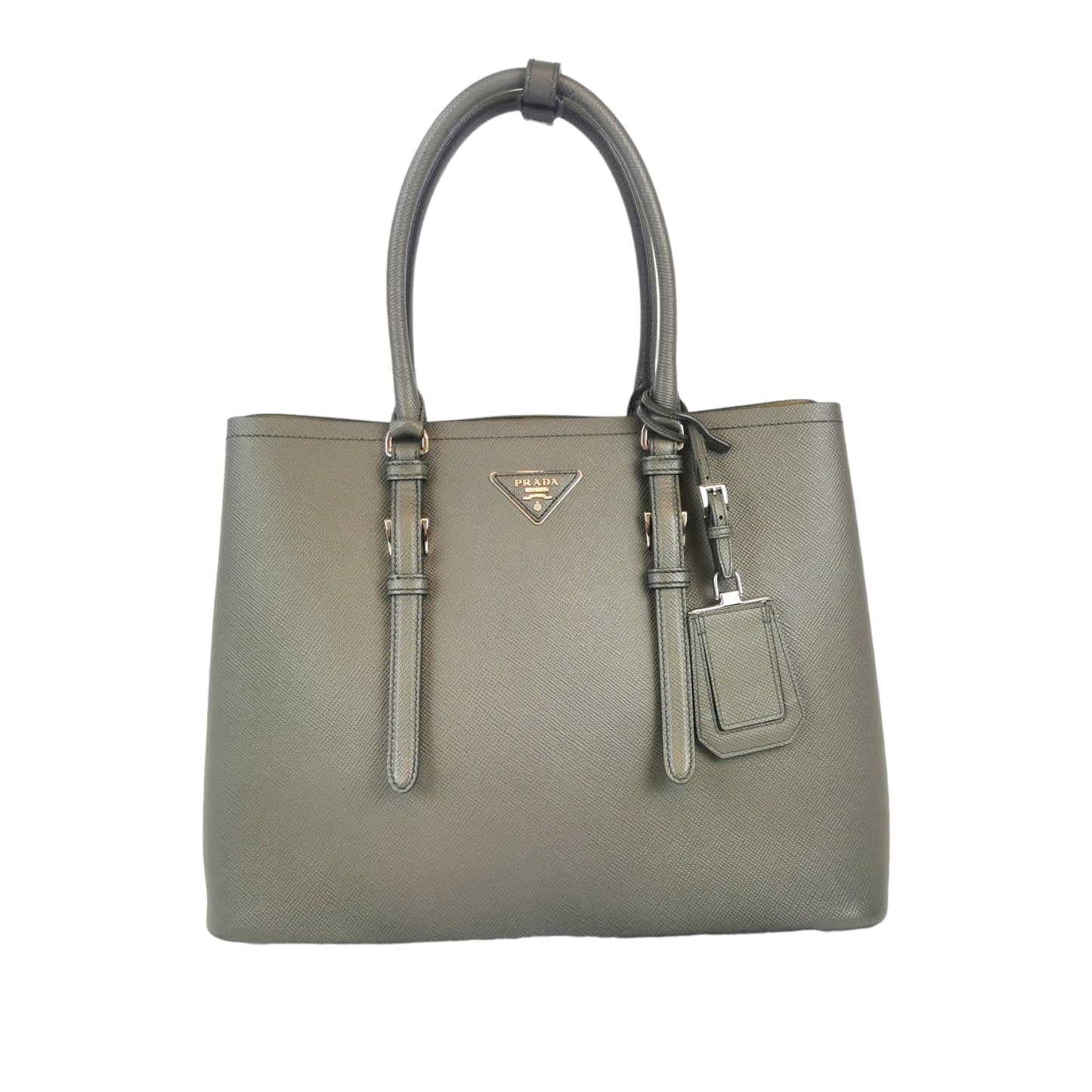 Prada Double Tote Bag Saffiano Gray