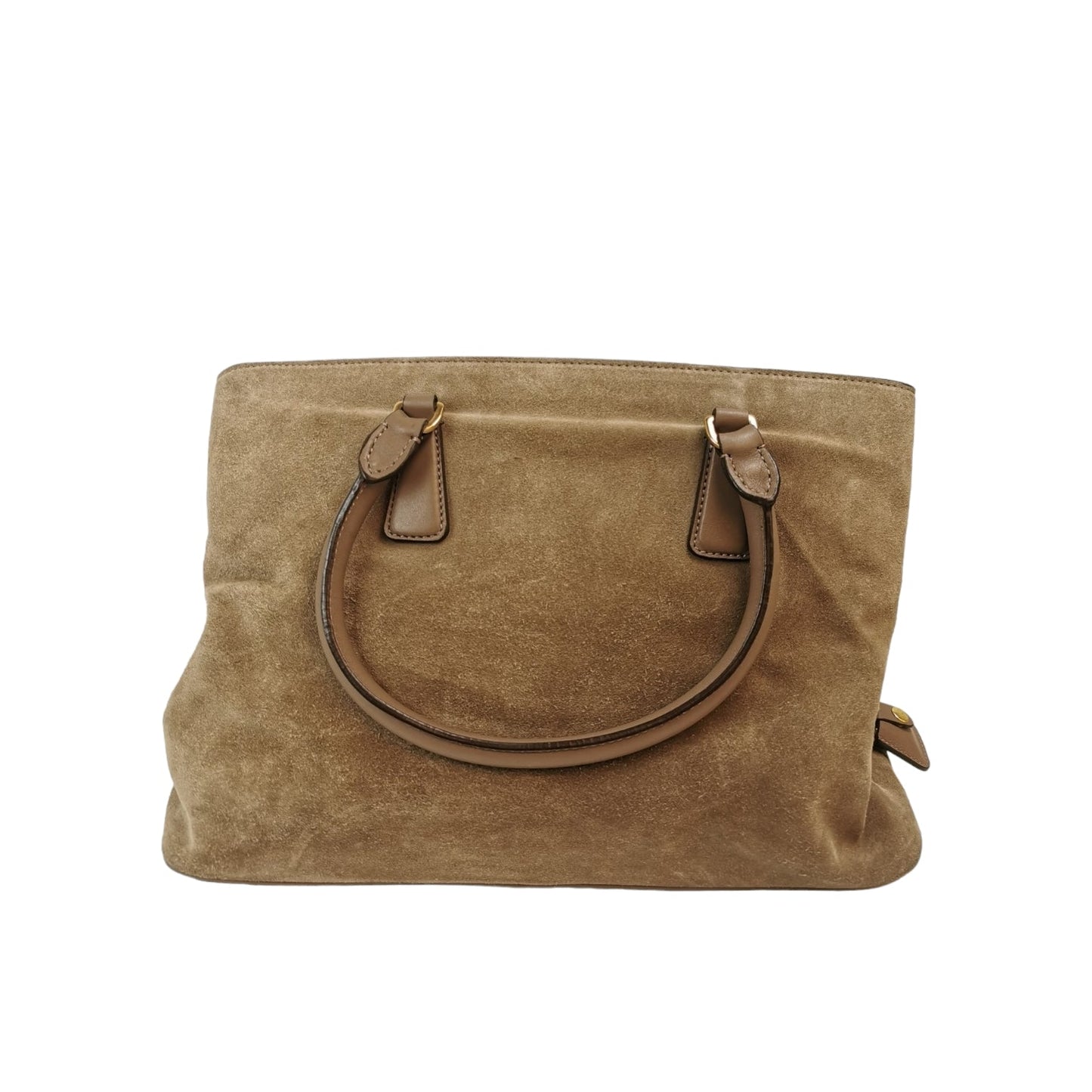 Prada Tote Bag Suede Brown