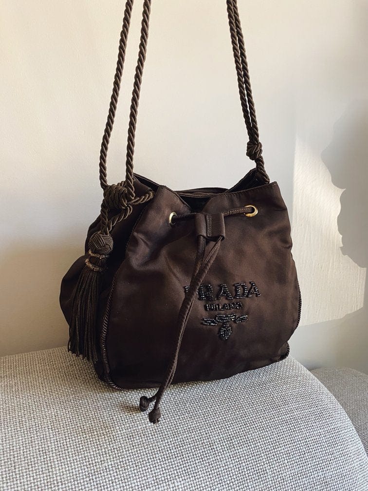 Prada Drawstring Bag Nylon Travel Bag