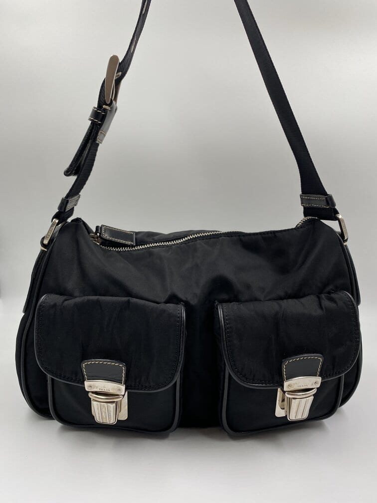 Prada Shoulder Bag Nylon Black Nylon Shoulder Bag