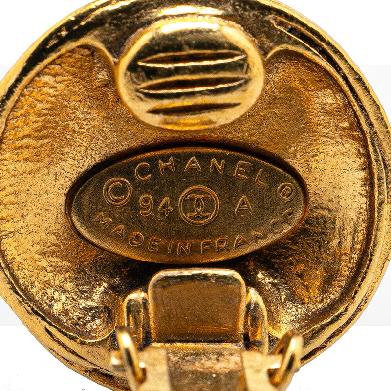 Chanel Gold Plated Coco Mark   Earrings 94A