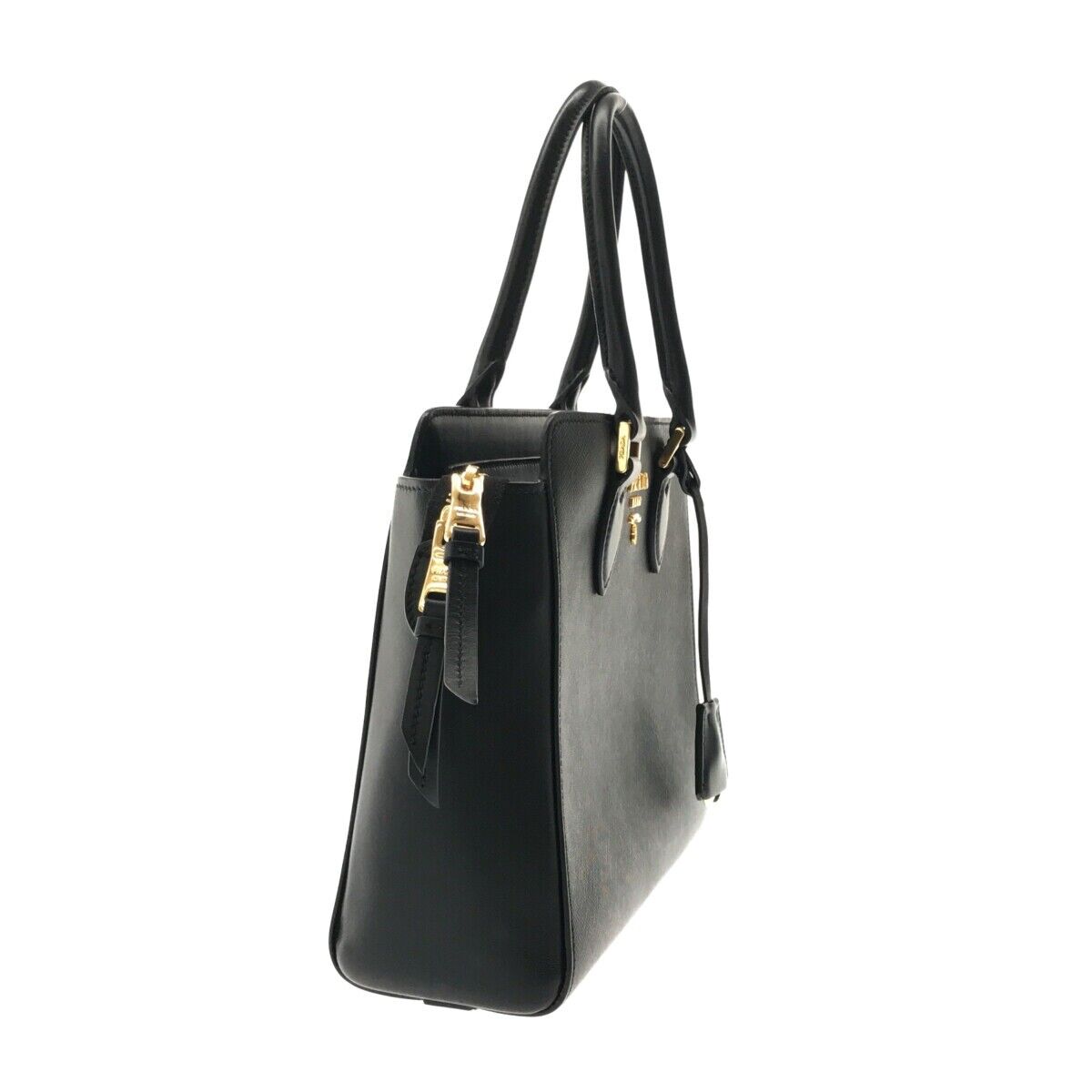 Prada Calf Handbag Saffiano Black Tote Bag