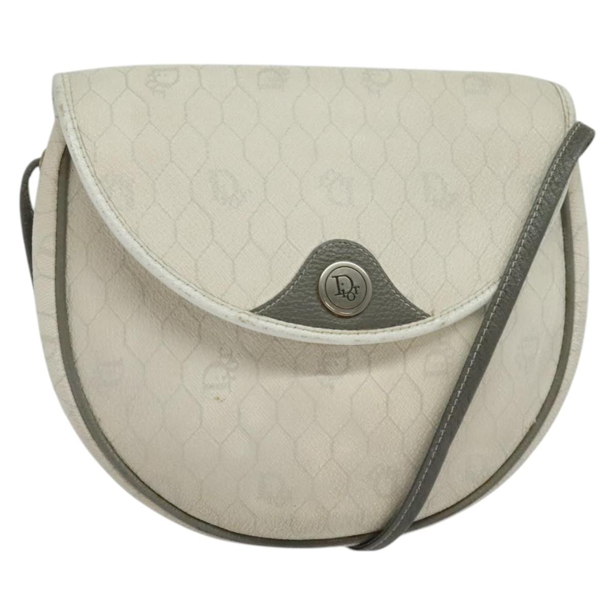 Dior Shoulder Bag Christian Honeycomb Bag Canvas White