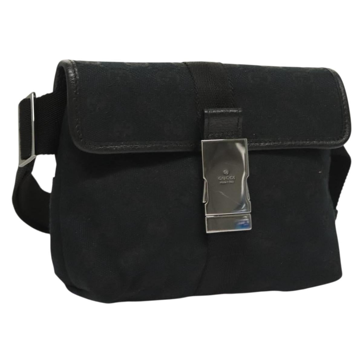 Gucci Buckle Belt Bag Gg Canvas Black Canvas Bag