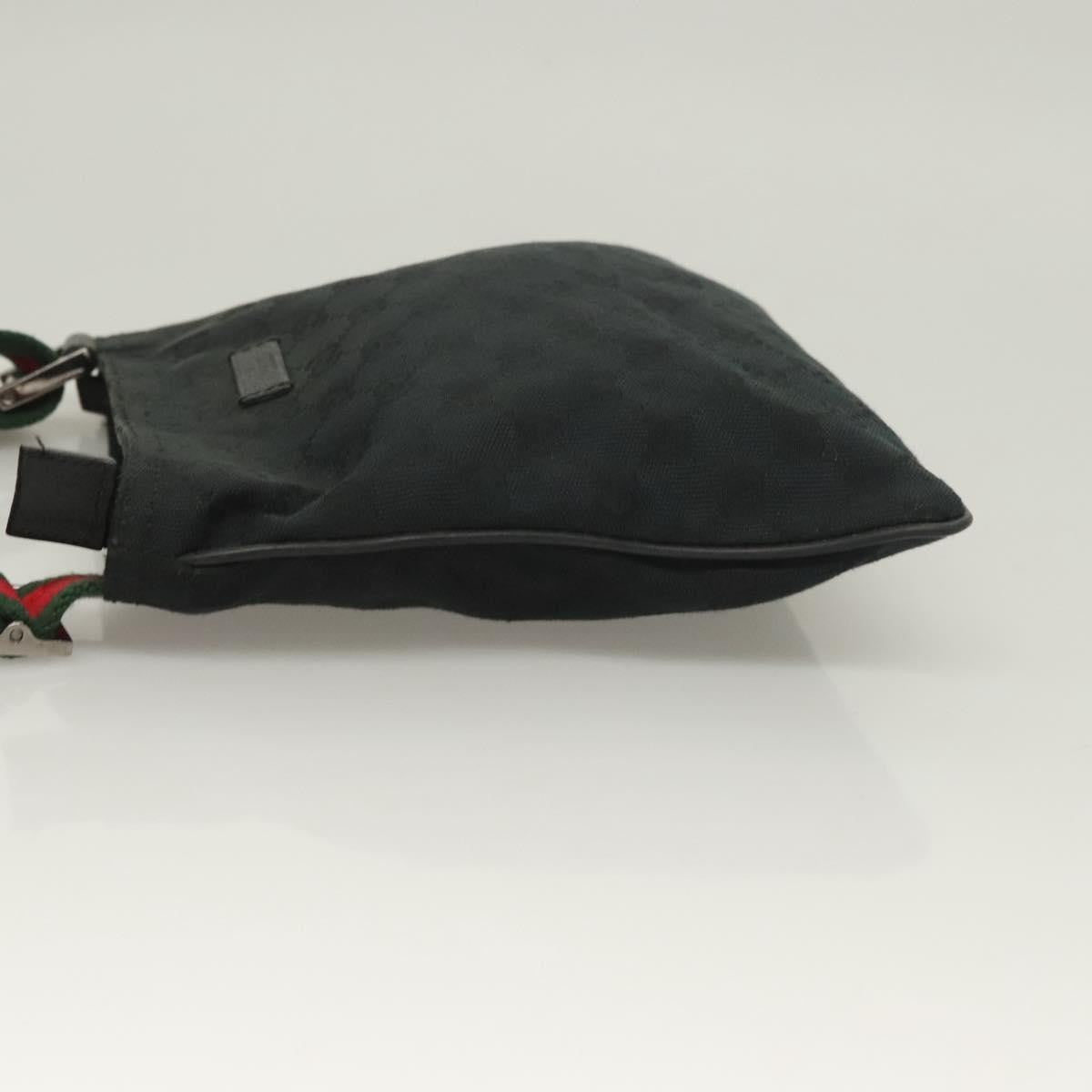 Gucci Web Strap Zip Messenger Bag Gg Canvas Black Canvas Shoulder Bag Bag