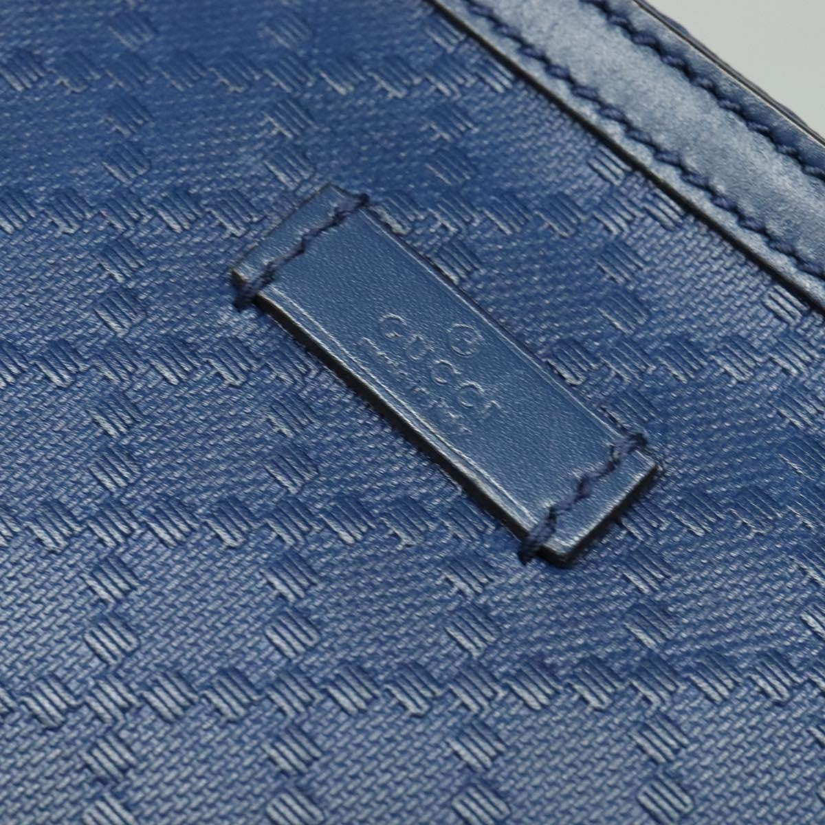 Gucci Zip Top Messenger Bag Diamante Leather Blue Leather Shoulder Bag Bag