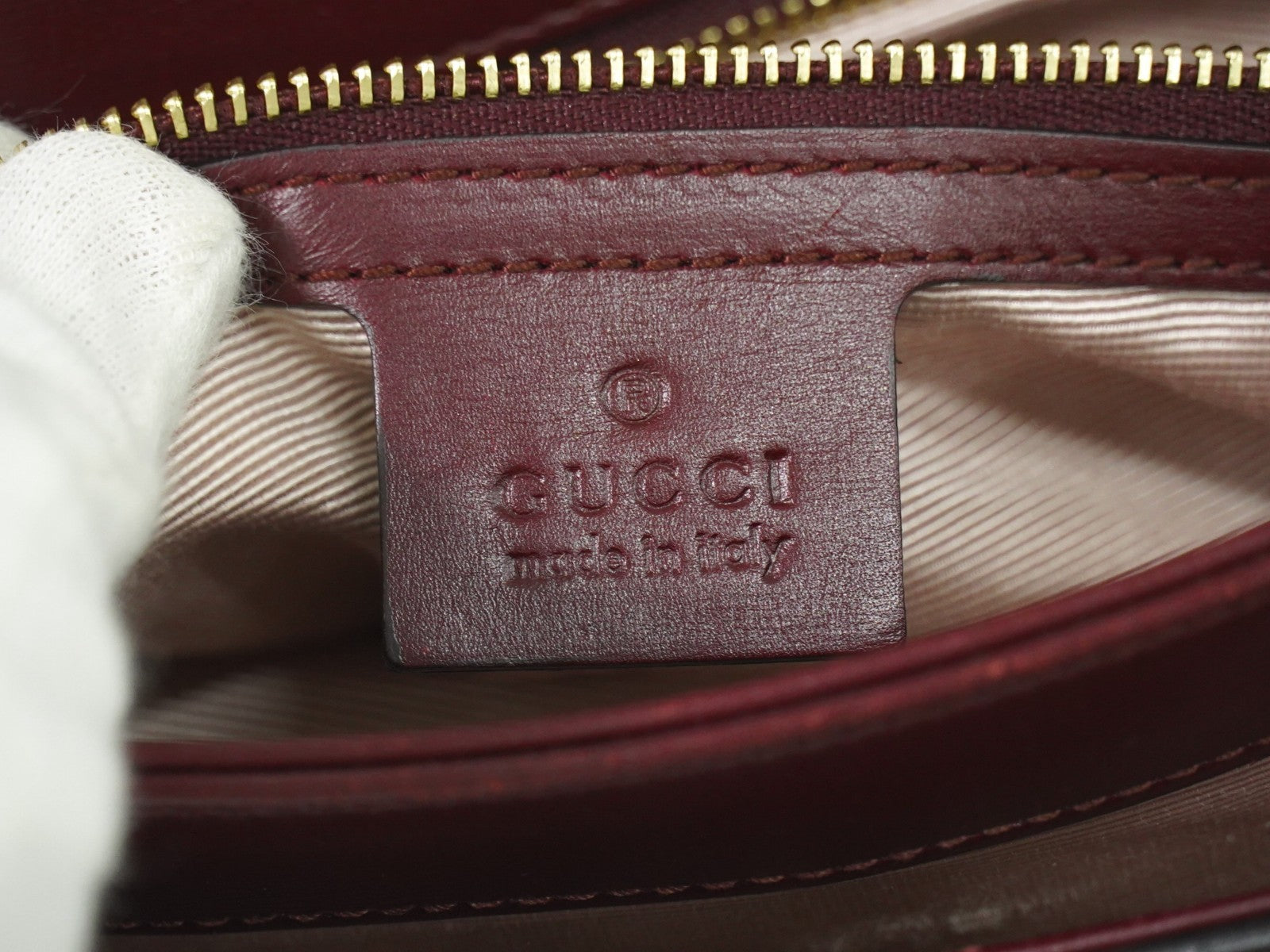Gucci Arli Shoulder Bag Leather Burgundy Leather Bag