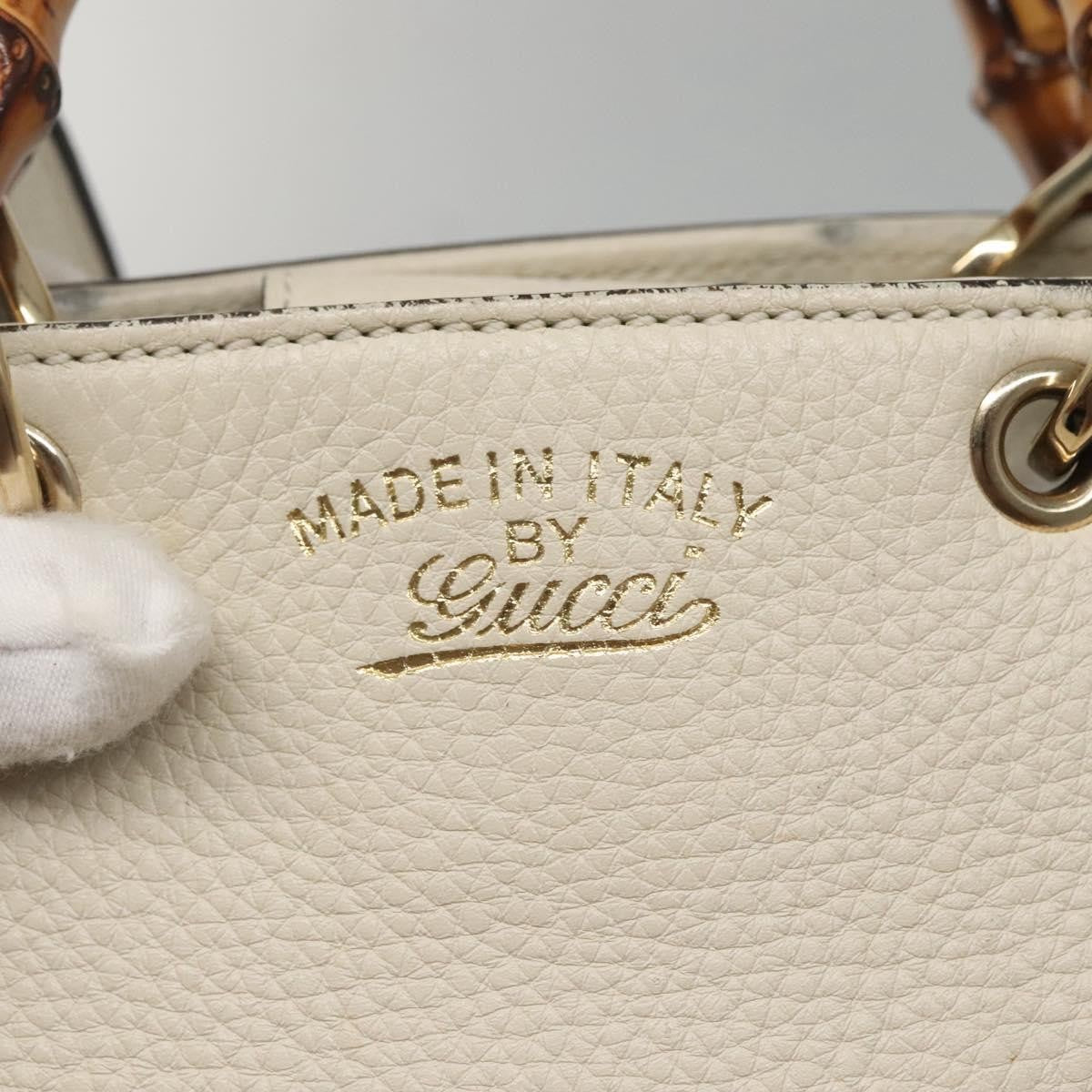 Gucci Bamboo Shopper Bag Leather White Leather Bag