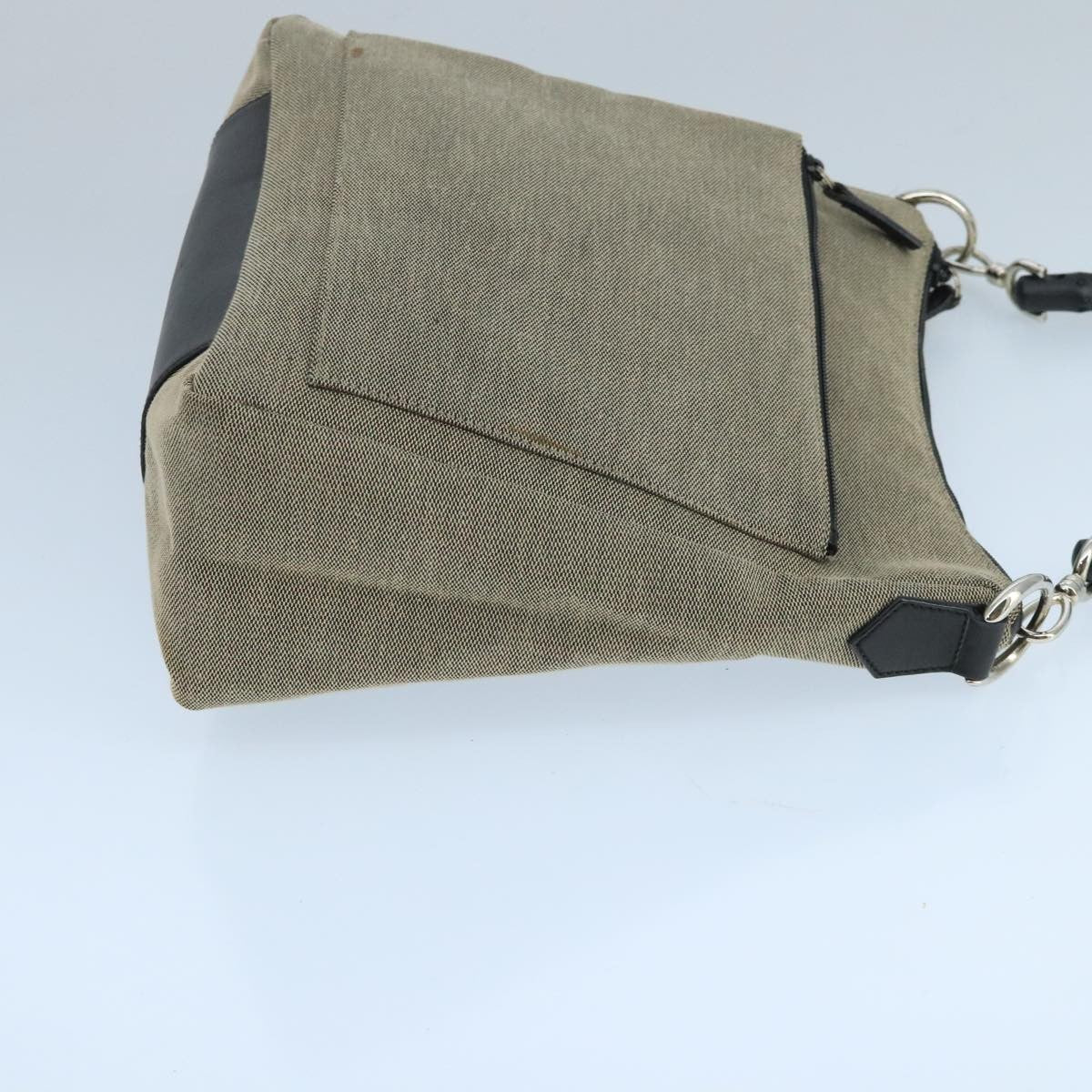Gucci Bamboo Handle Tote Canvas Beige Canvas Shoulder Bag Bag