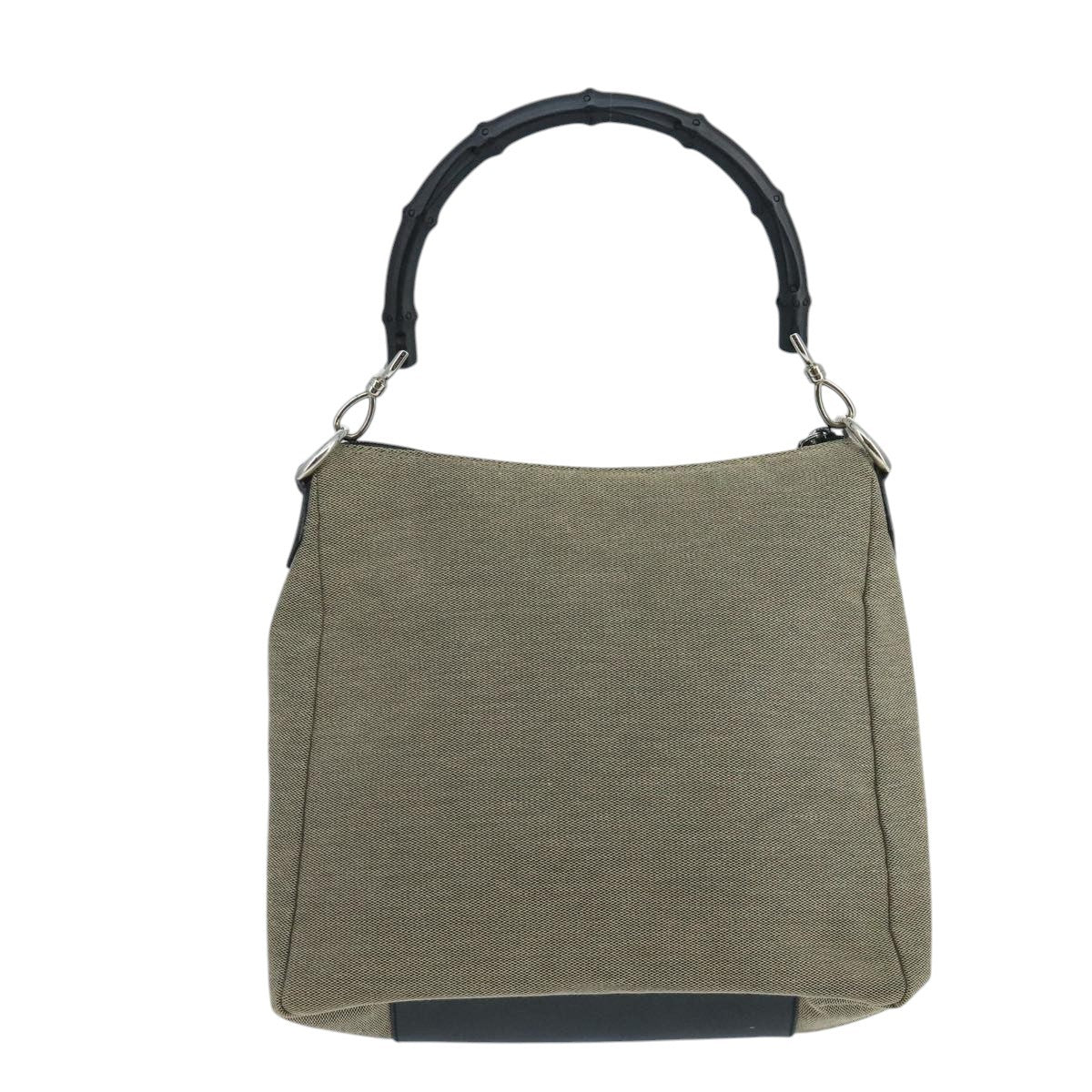 Gucci Bamboo Handle Tote Canvas Beige Canvas Shoulder Bag Bag
