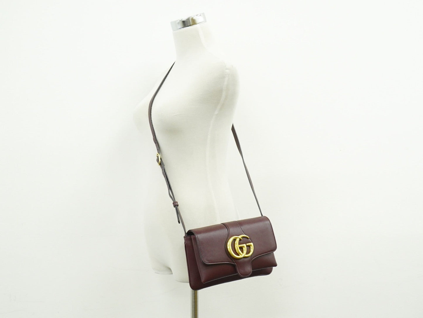 Gucci Arli Shoulder Bag Leather Burgundy Leather Bag