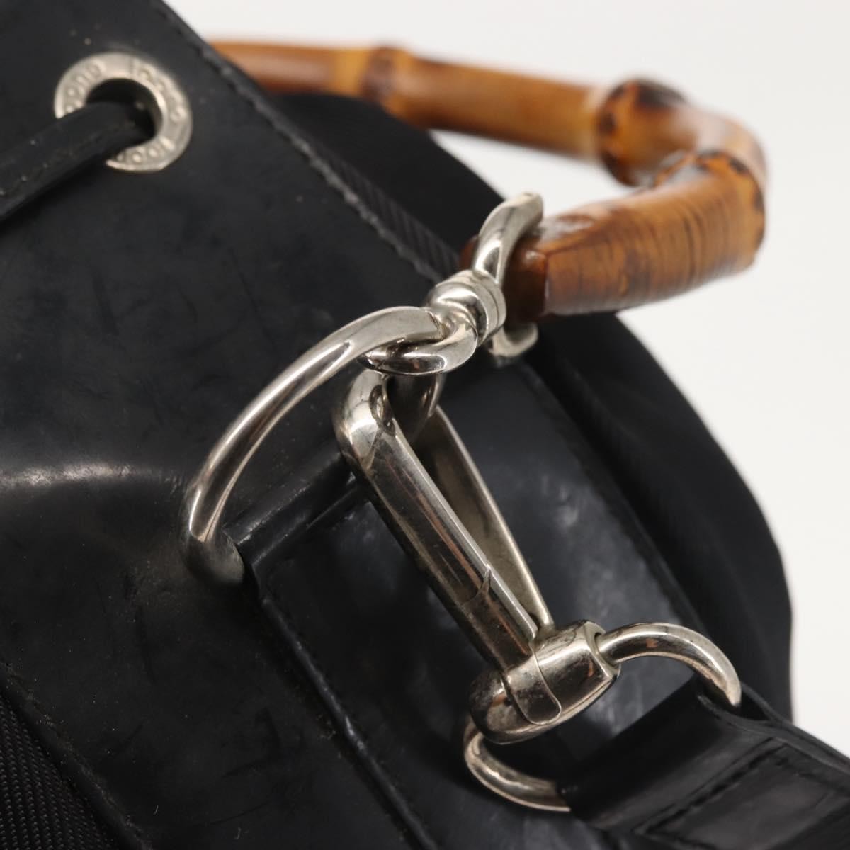 Gucci Bamboo Bucket Bag Nylon And Leather Black Nylon Bag