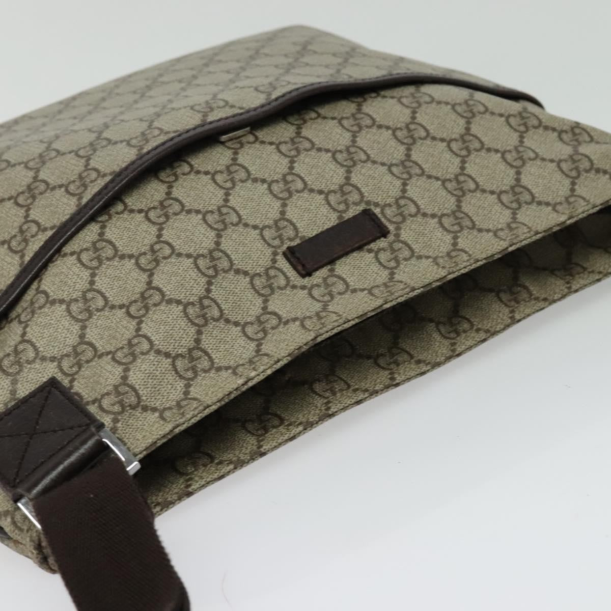 Gucci Zip Top Messenger Bag Gg Coated Canvas Beige Canvas Shoulder Bag Bag