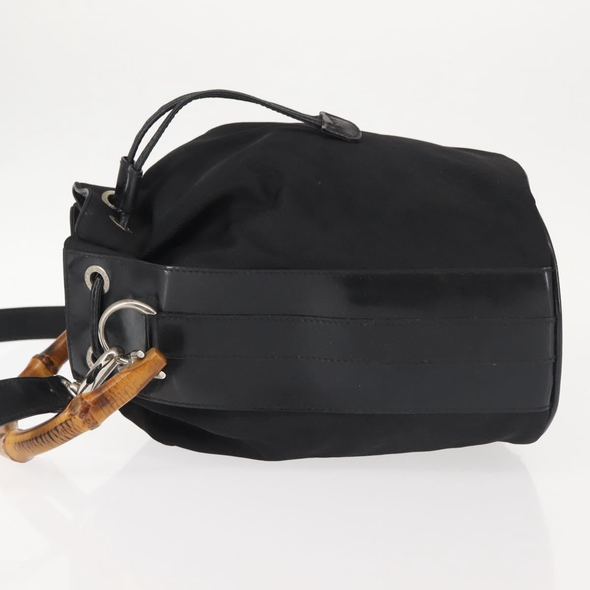 Gucci Bamboo Bucket Bag Nylon And Leather Black Nylon Bag