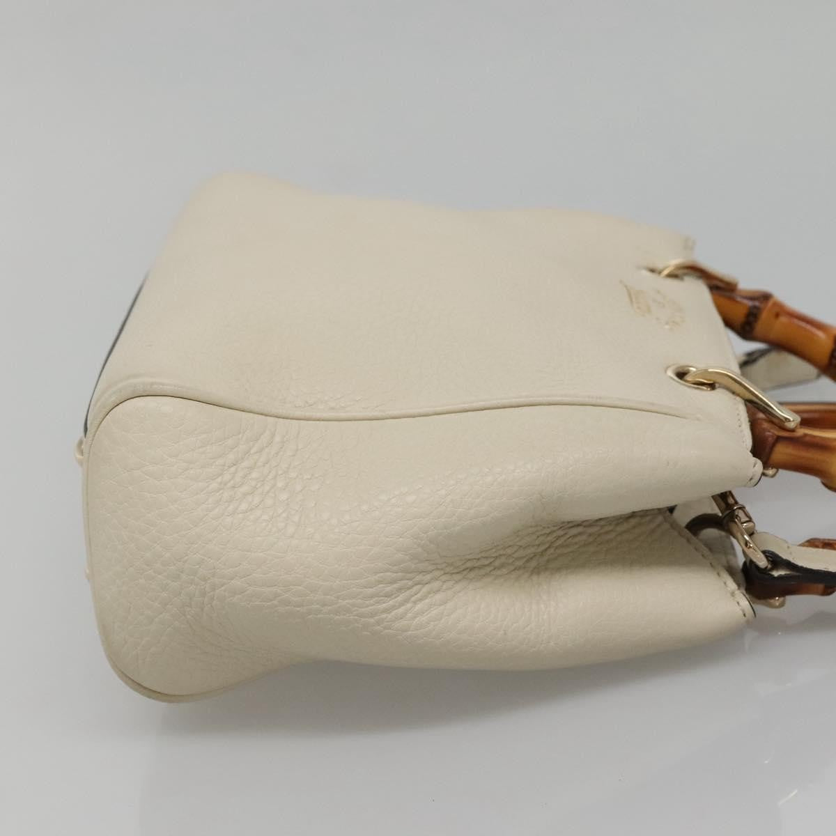 Gucci Bamboo Shopper Bag Leather White Leather Bag