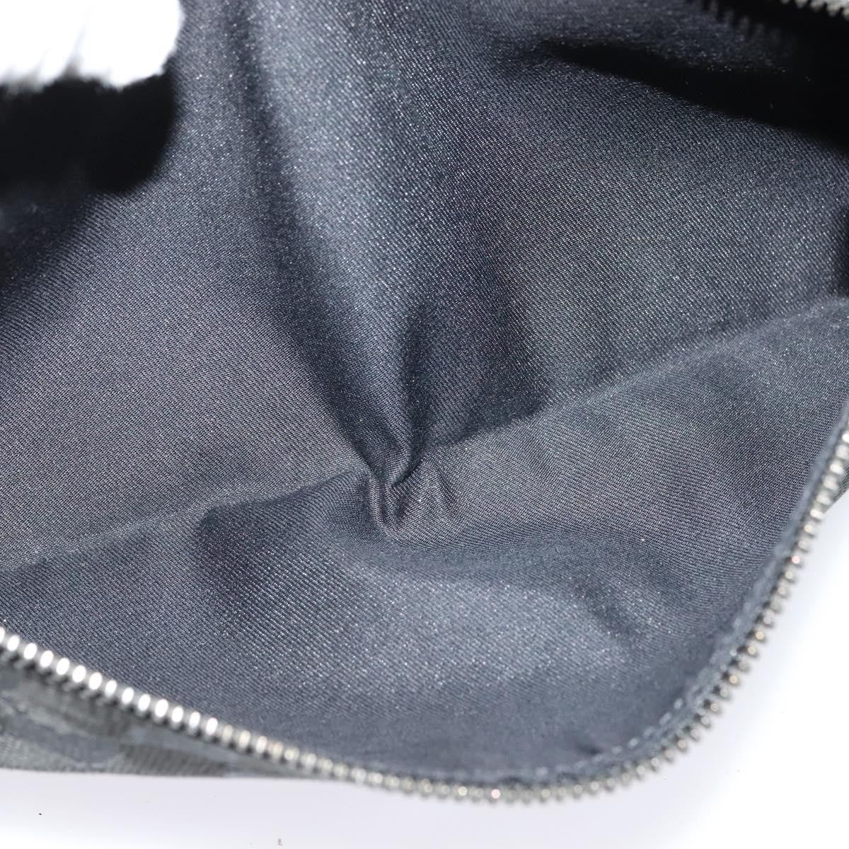 Gucci Double Belt Bag Gg Canvas With Leather Black Canvas Bag
