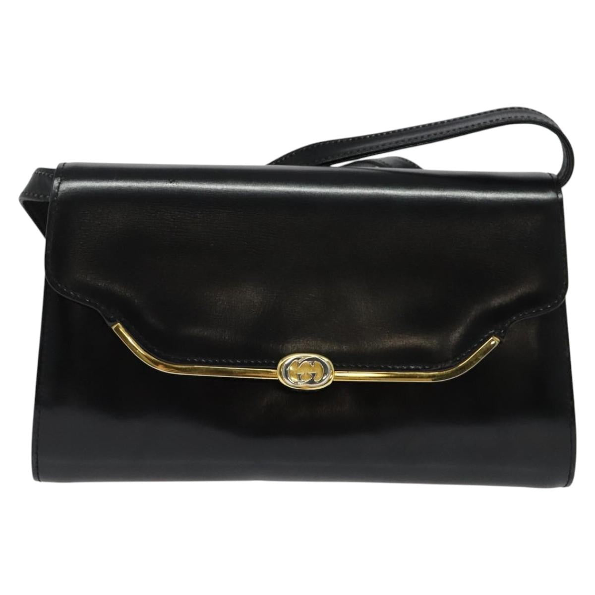 Gucci Shoulder Bag Leather Black Leather Shoulder Bag Bag