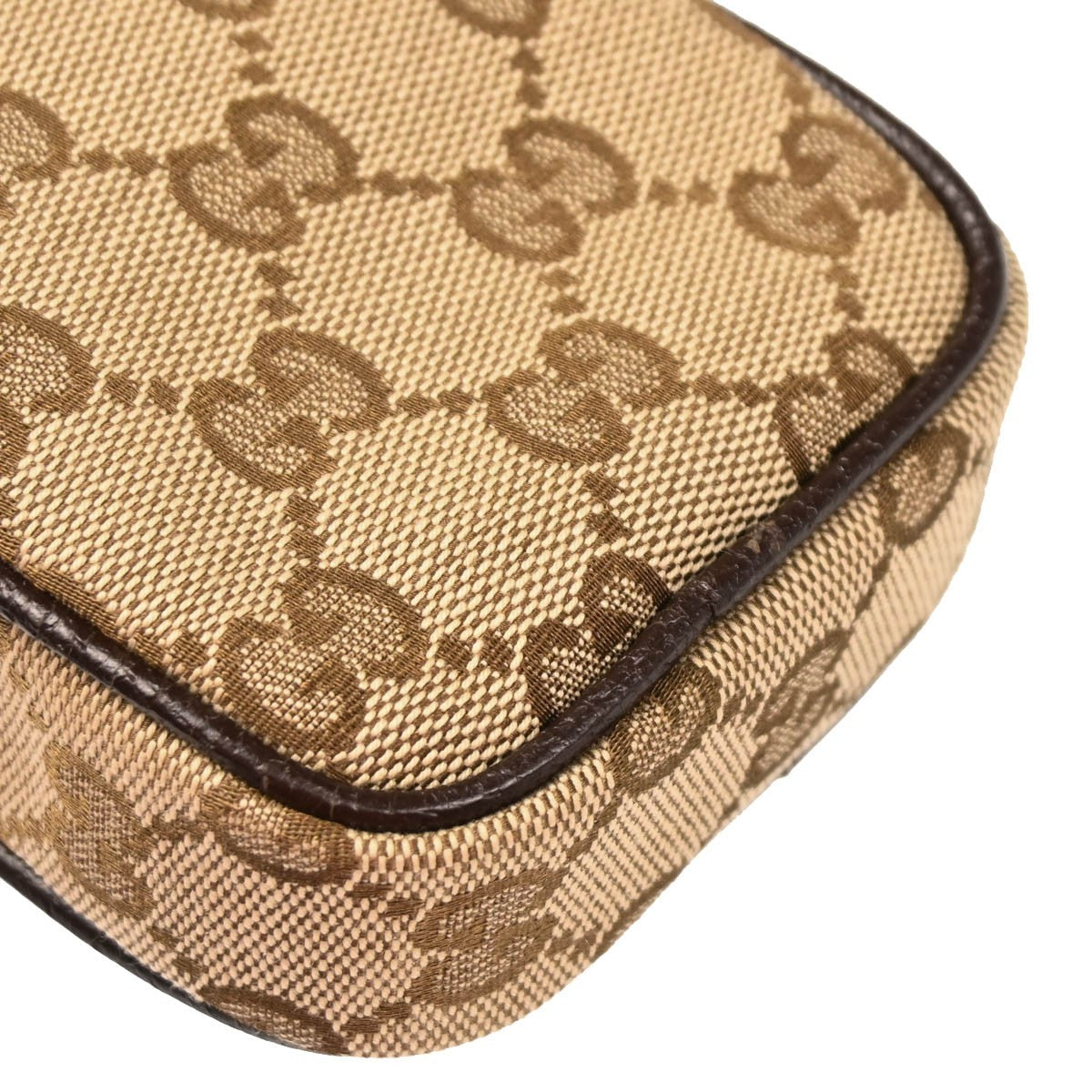 Gucci Gg Marmont Cigarette Case Matelasse Leather Beige Canvas Clutche & Pouche Bag