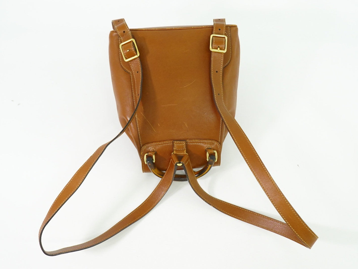 Gucci Bamboo Backpack Leather Brown Leather Backpack Bag