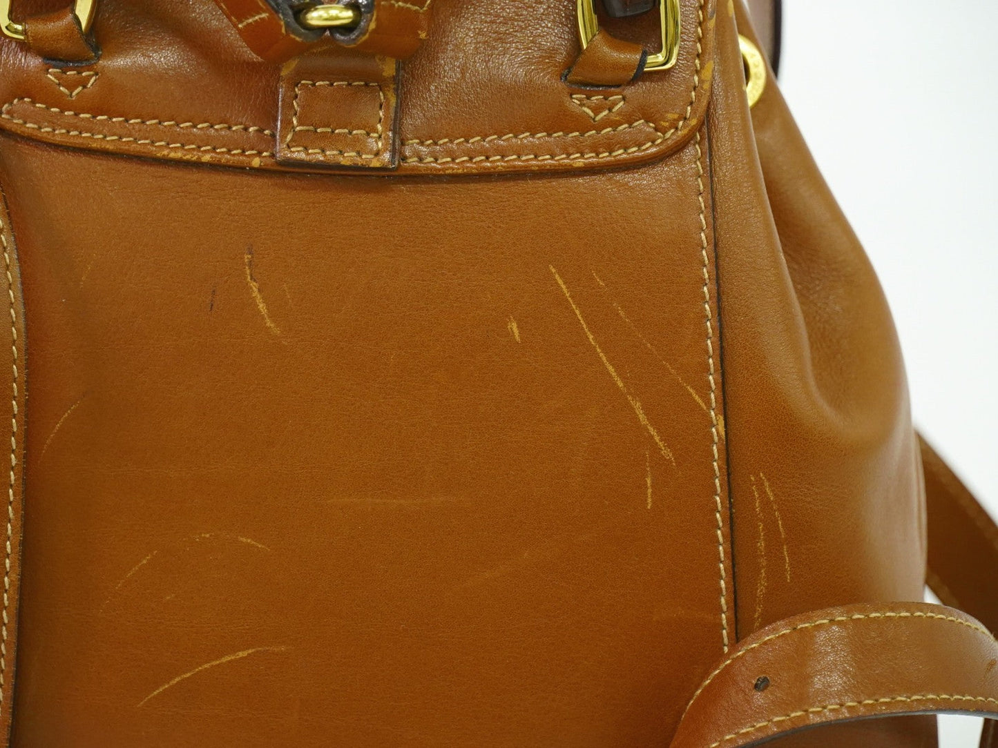 Gucci Bamboo Backpack Leather Brown Leather Backpack Bag