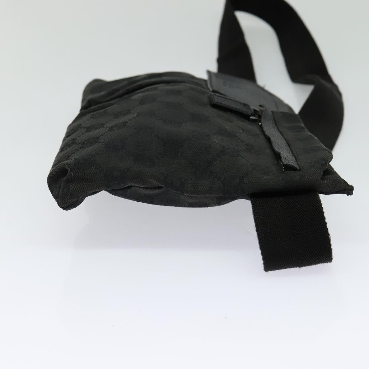 Gucci Double Belt Bag Gg Canvas With Leather Black Canvas Bag