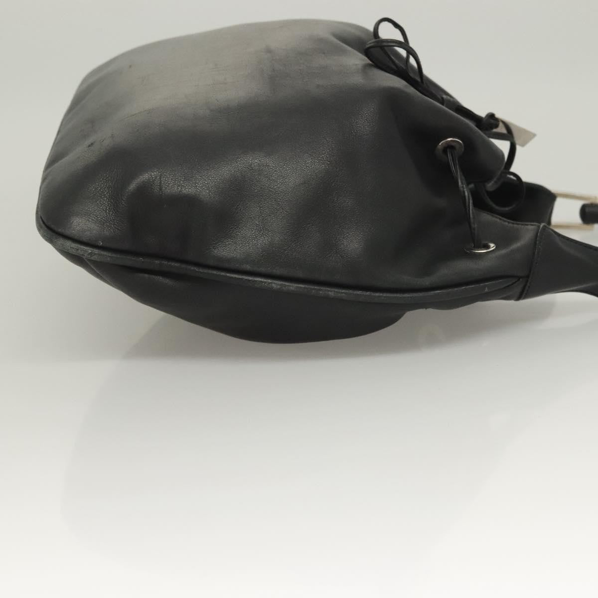 Gucci Bamboo Shoulder Bag Leather Black Leather Handbag