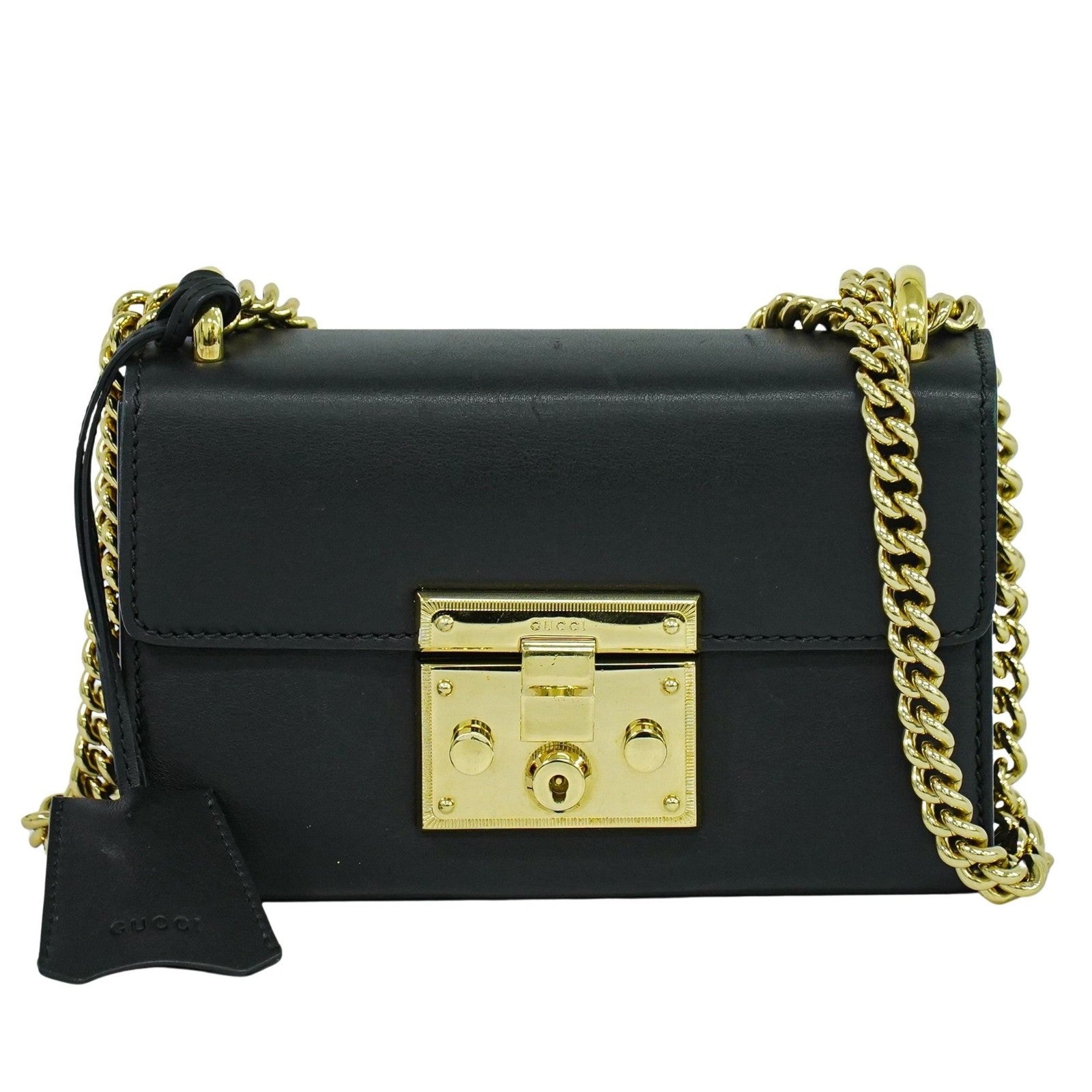 Gucci Padlock Shoulder Bag Leather Black Leather Shoulder Bag Bag
