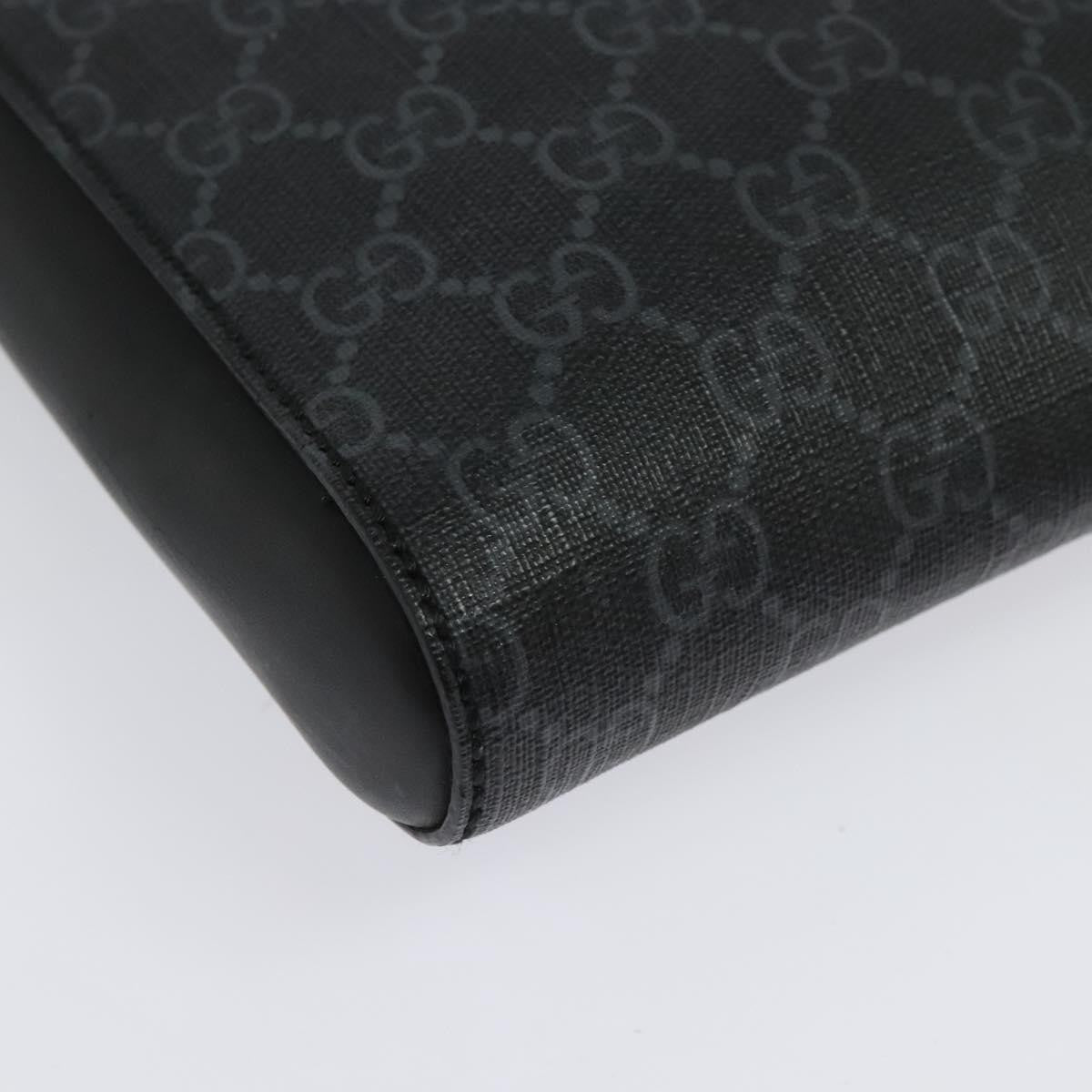 Gucci Web Strap Front Zip Messenger Bag Gg Coated Canvas Black Canvas Bag