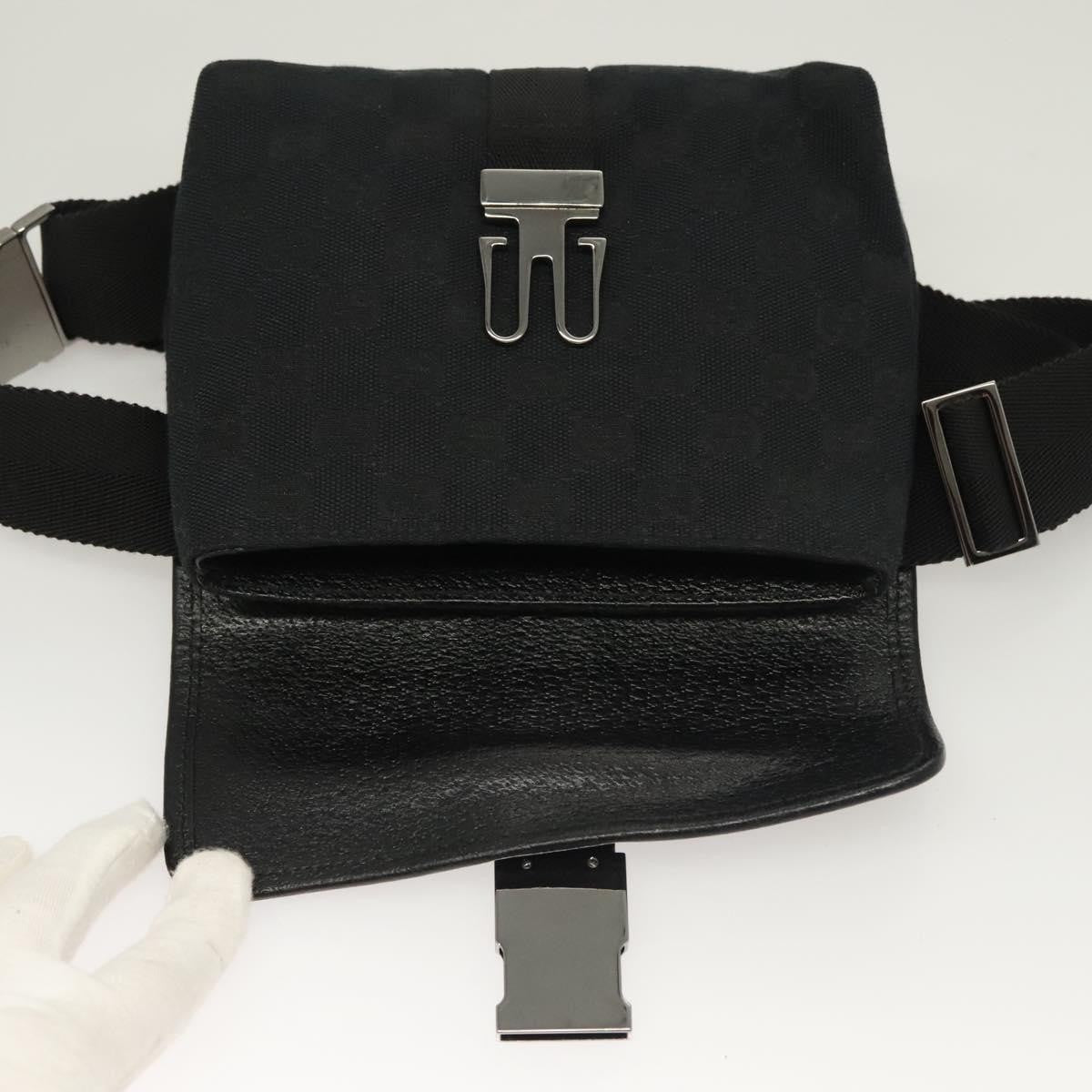 Gucci Buckle Belt Bag Gg Canvas Black Canvas Bag