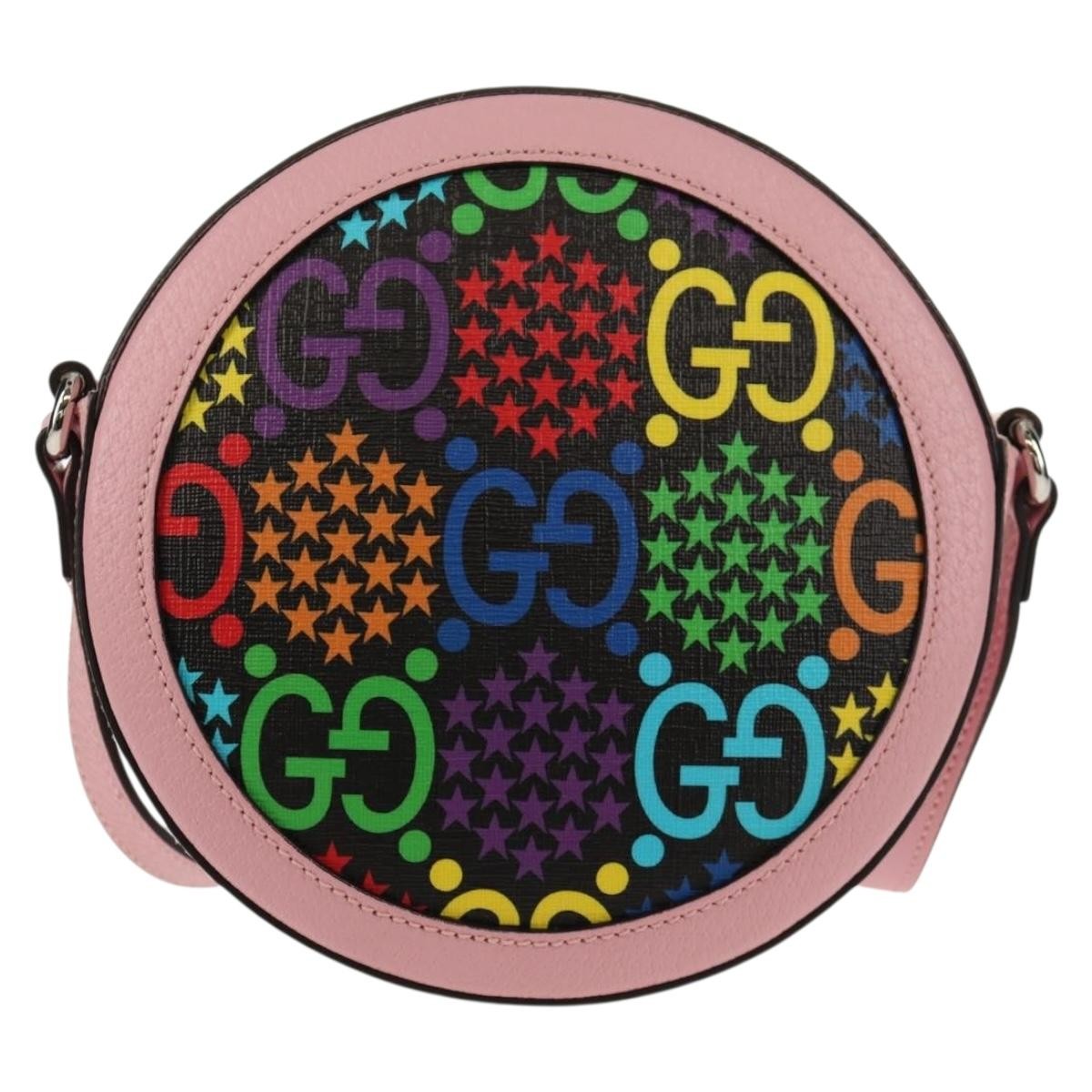 Gucci Round Shoulder Bag Psychedelic Print Gg Coated Canvas Multicolour Canvas Shoulder Bag Bag