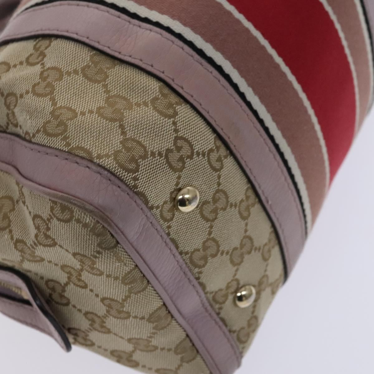 Gucci Web Boston Bag Gg Canvas Beige Canvas Bag