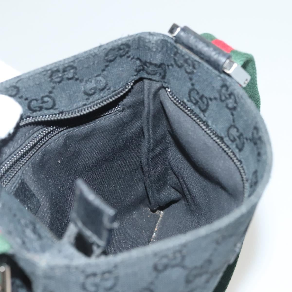 Gucci Web Strap Zip Messenger Bag Gg Canvas Black Canvas Shoulder Bag Bag