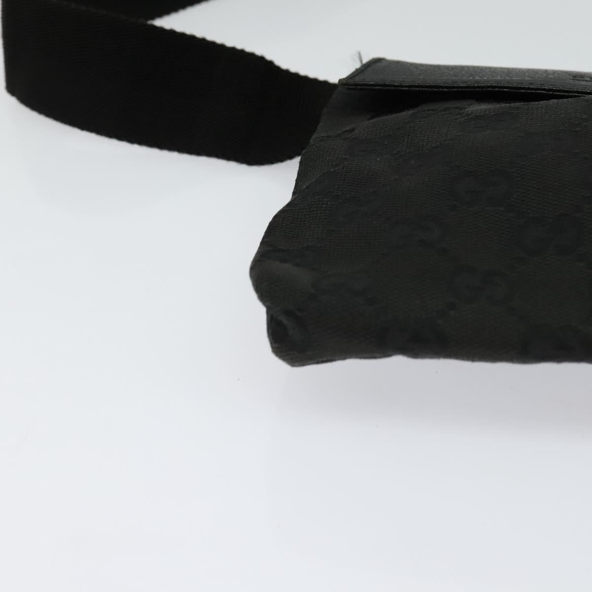 Gucci Double Belt Bag Gg Canvas With Leather Black Canvas Bag