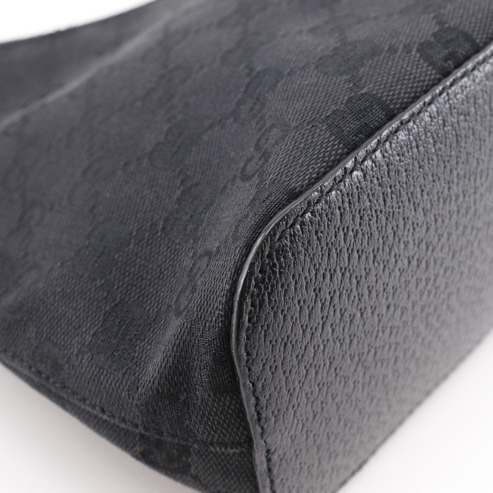 Gucci Ring Handle Zip Hobo Gg Canvas Black Canvas Shoulder Bag Bag