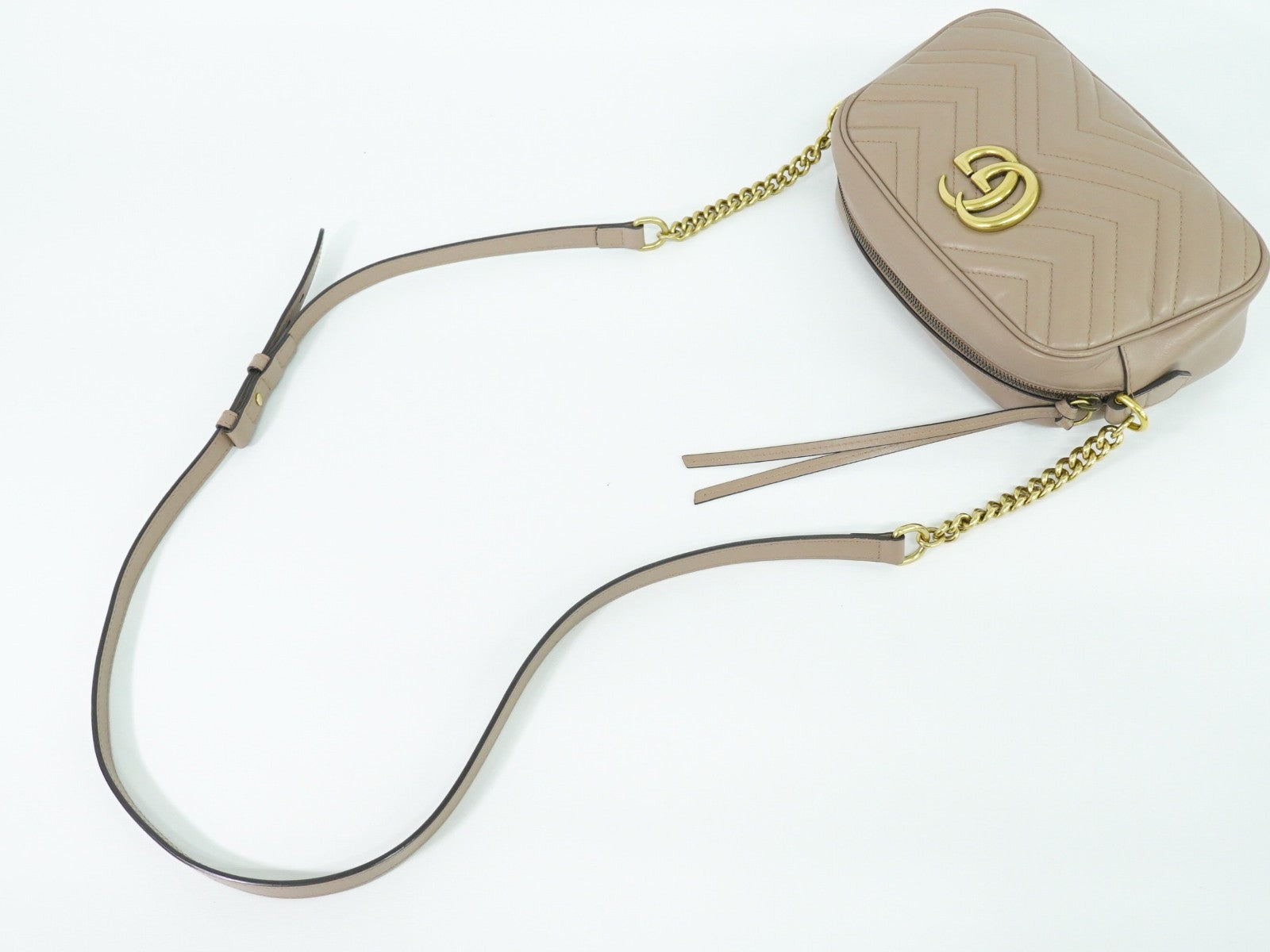 Gucci Gg Marmont Shoulder Bag Matelasse Leather Beige Leather Shoulder Bag Bag