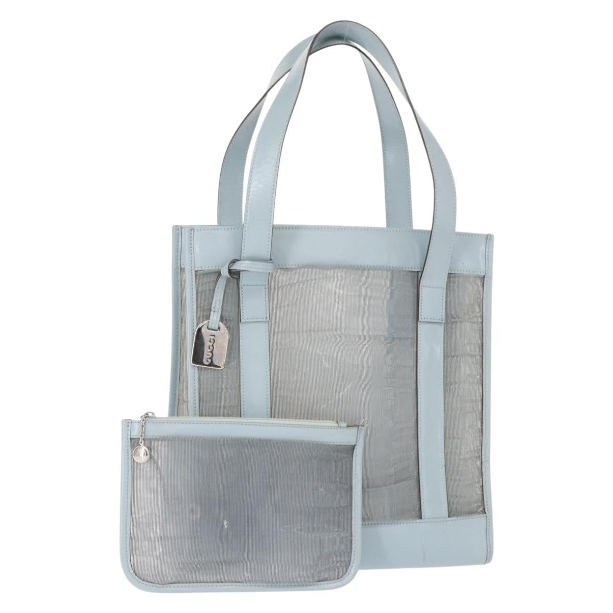 Gucci Tote Leather Blue Leather Tote Bag Bag