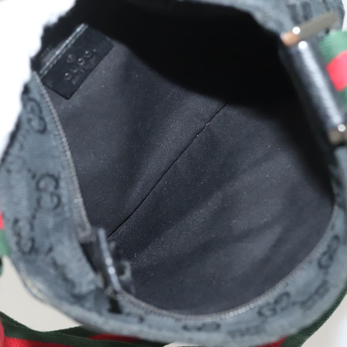 Gucci Web Strap Zip Messenger Bag Gg Canvas Black Canvas Shoulder Bag Bag