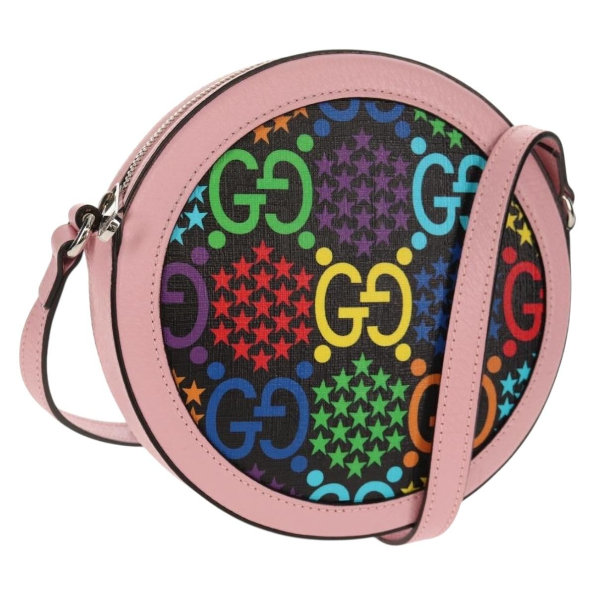Gucci Round Shoulder Bag Psychedelic Print Gg Coated Canvas Multicolour Canvas Shoulder Bag Bag