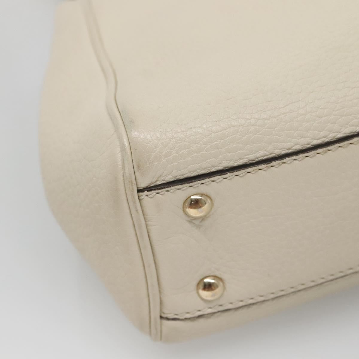 Gucci Bamboo Shopper Bag Leather White Leather Bag