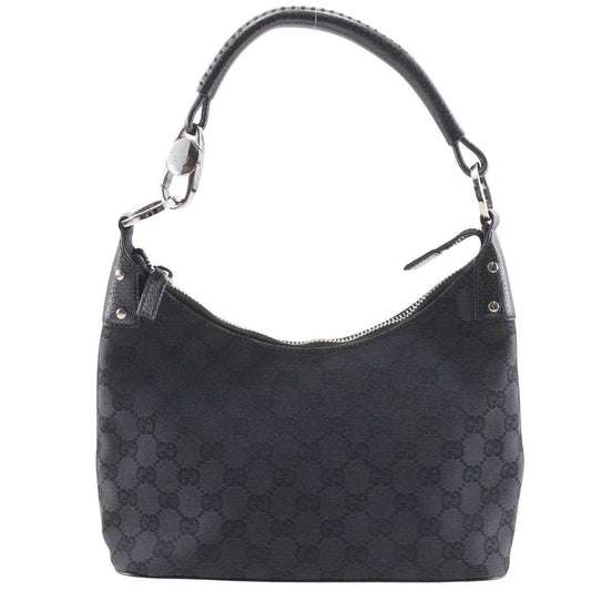 Gucci Ring Handle Zip Hobo Gg Canvas Black Canvas Shoulder Bag Bag