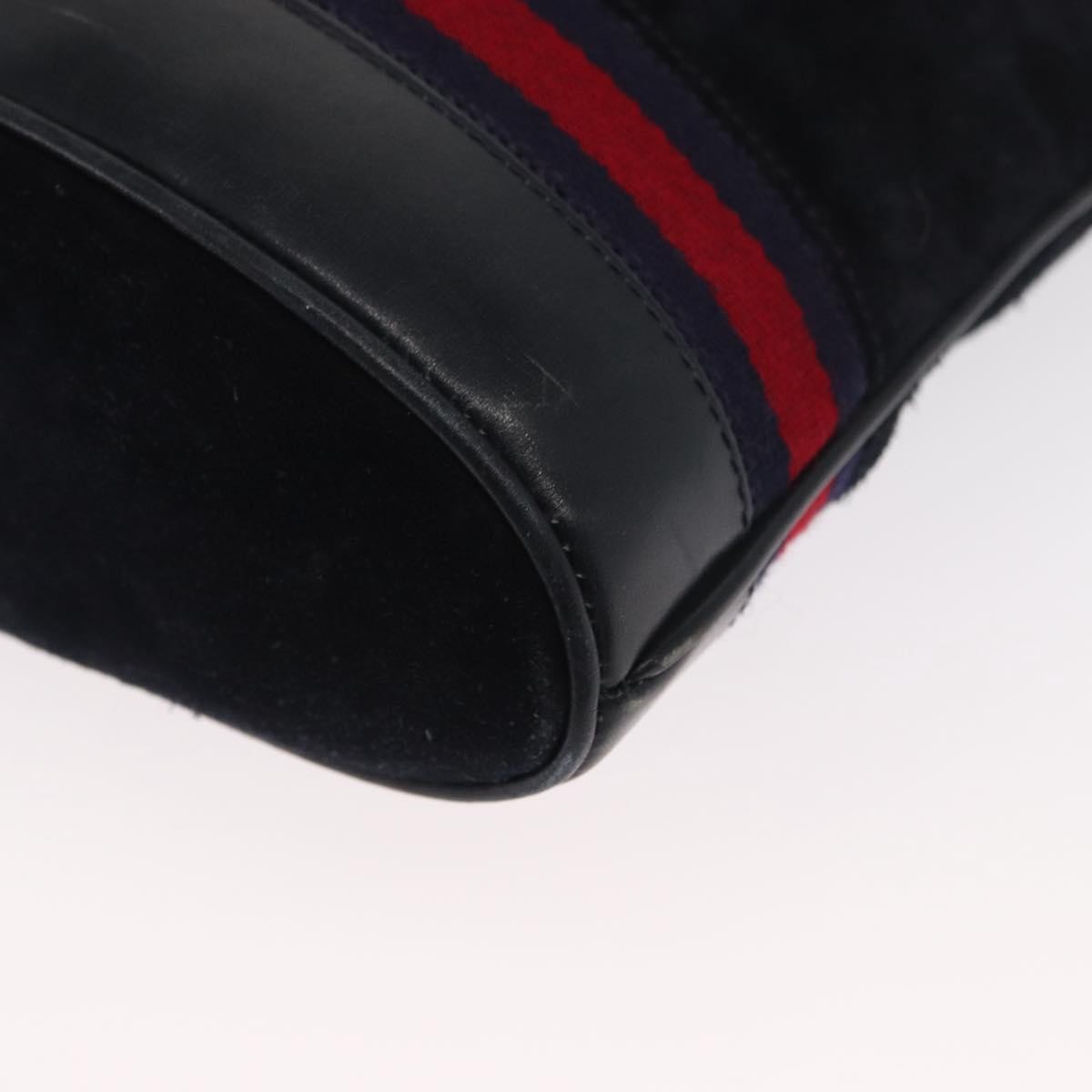 Gucci Sherry Line Shoulder Bag Suede Navy Suede Shoulder Bag Bag
